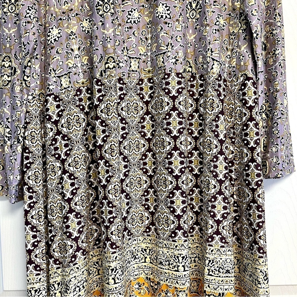 Logo Longline Duster Patchwork Boho Cardigan Kimo… - image 8